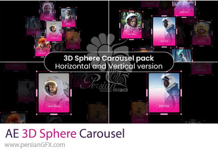 دانلود پروژه افترافکت اسلایدشو کاروسل کروی سهبعدی - 3D Sphere Carousel