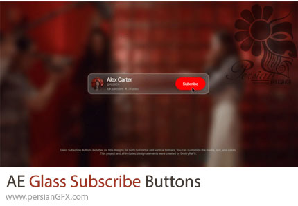 دانلود پروژه افترافکت دکمههای سابسکرایب شیشهای برای یوتیوب + آموزش - Glass Subscribe Buttons