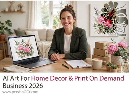 آموزش ساخت تابلوهای دیواری و آثار هنری قابل چاپ با هوش مصنوعی - AI Art For Home Decor & Print On Demand Business 2026