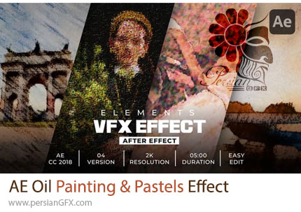 دانلود پروژه افترافکت افکت نقاشی رنگ روغن و پاستلی - Oil Painting & Pastels Effect