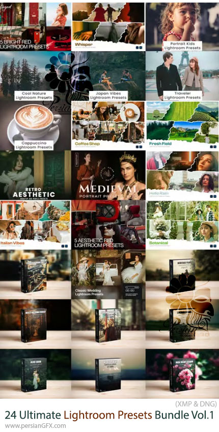 دانلود مجموعه 24 پریست لایتروم برای ادیت حرفهای عکس - Ultimate Lightroom Presets Bundle Vol.1