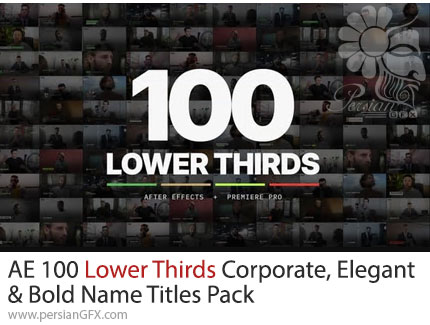 دانلود پروژه افترافکت مجموعه 100 زیرنویس شرکتی، شیک و حرفهای - Lower Thirds Corporate, Elegant & Bold Name Titles Pack
