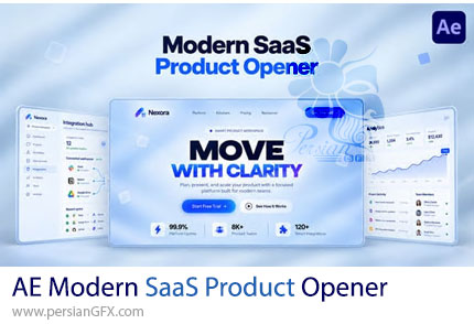 دانلود پروژه افترافکت اوپنر تبلیغاتی معرفی محصولات نرمافزاری و دیجیتال + آموزش - Modern SaaS Product Opener