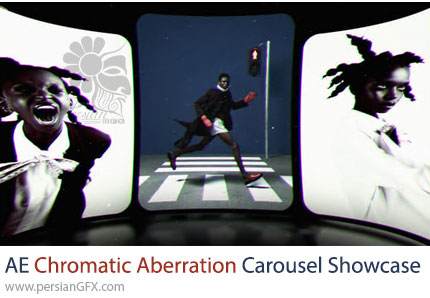 دانلود پروژه افترافکت اسلایدشو کاروسل تصاویر با افکت انحراف رنگی + آموزش - Chromatic Aberration Carousel Showcase