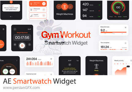 دانلود پروژه افترافکت مجموعه ویجتهای ساعت هوشمند + آموزش - Smartwatch Widget