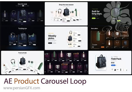 دانلود پروژه افترافکت کاروسل چرخشی معرفی و نمایش محصولات - Product Carousel Loop